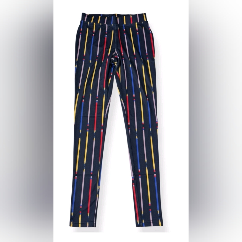 Navy Pencil Print Leggings